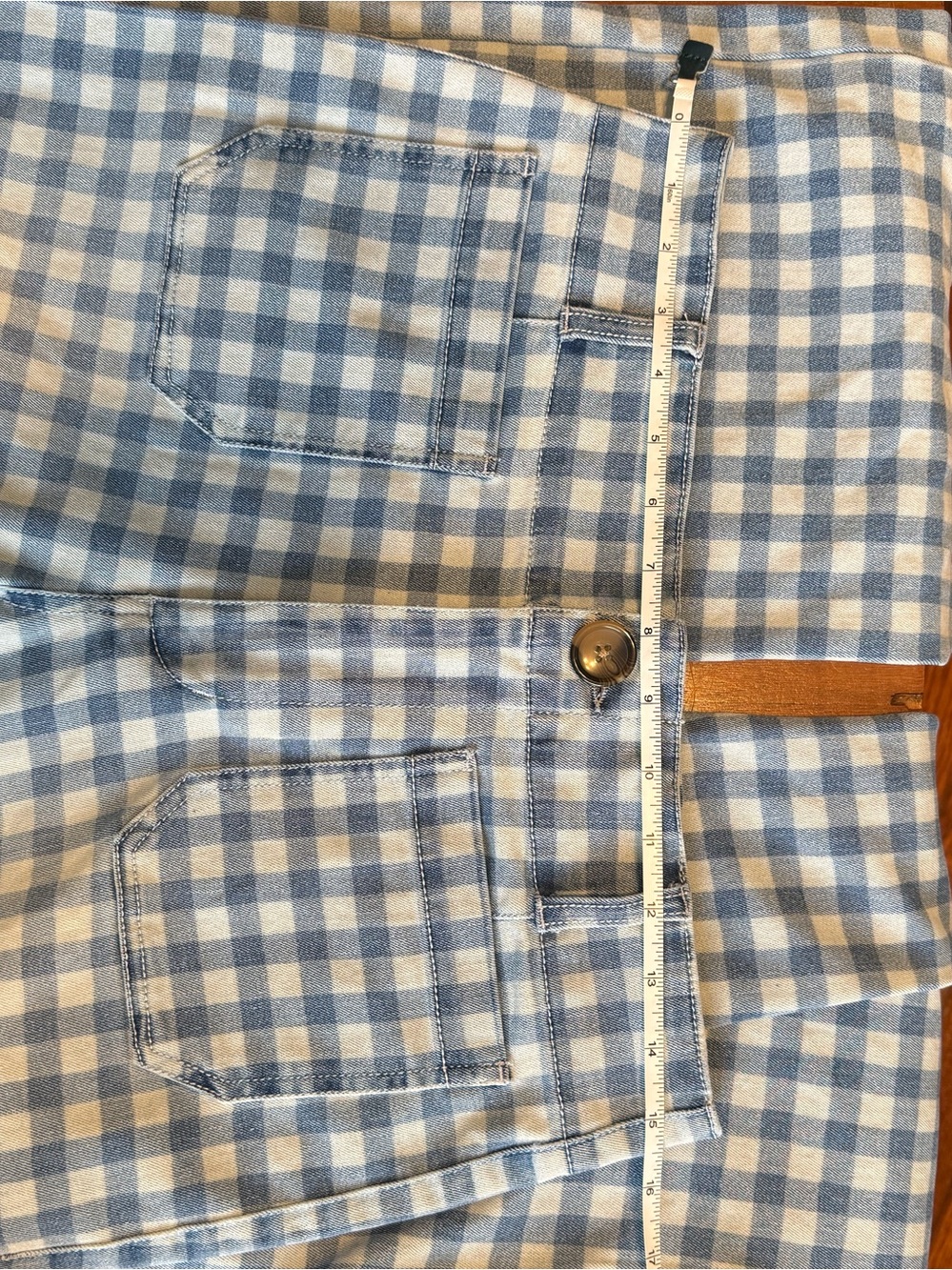 Versona Blue Gingham Wide-Leg Pants Sz 8 - Picture 8 of 12